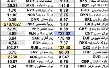 كشف يومي حول سعر الصرف مقابل اليوم اسعار العملات الدولية 2024/12/5 Daily report currency exchange rates to USD