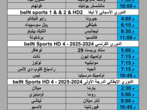 جدول مباريات كرة القدم يوم الأحد 2025/1/26 م