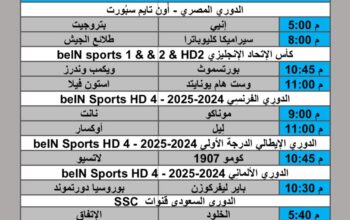 جدول مباريات كرة القدم يوم الجمعة 2025/1/10 م كأس الاتحاد الانجليزي الدوري المصري الممتاز الدوري السعودي الممتاز الدوري الإيطالي الممتاز الدوري الفرنسي الممتاز الدوري الأسباني الم