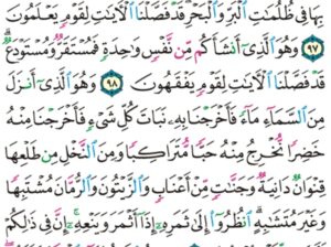 الورد اليومي سورة الأنعام من الآية 95 إلى الآية 101 “إن الله فالق الحب و النوى يخرج الحي من الميت و مخرج الميت من الحي ذلكم الله فأنى تؤفكون