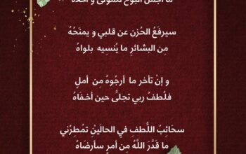 لله بحت بما في الروح من ألم ما أجمل البوح للمولى و أحلاه سيرفع الحزن عن قلبي و يمنحه من البشائر ما ينسيه بلواه