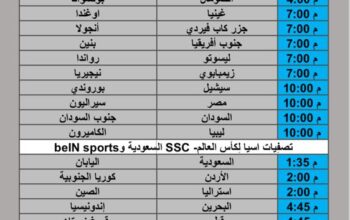 جدول مباريات كرة القدم يوم الثلاثاء 2025/3/25 م