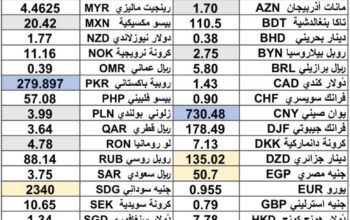 كشف يومي حول سعر الصرف مقابل اليوم اسعار العملات الدولية 2025/3/3 Daily report currency exchange rates to USD