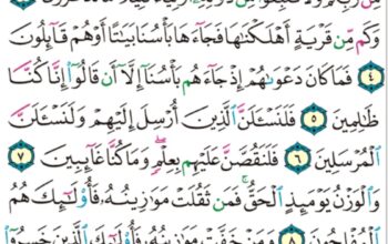 الورد اليومي سورة الأعراف من الآية 1 إلى الآية 11 “ا ل م ص كتاب انزل إليك فلا يكن في صدرك حرج منه لتنذر به و ذكرى للمؤمنين “