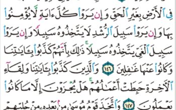 الورد اليومي سورة الأعراف من الآية 144 إلى الآية 149 “قال يا موسى إني أصطفيتك على الناس برسالتي و بكلامي فخذ ما ءأتيتك و كن من الشاكرين “