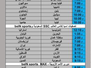 جدول مباريات كرة القدم يوم الخميس 2025/3/20 م