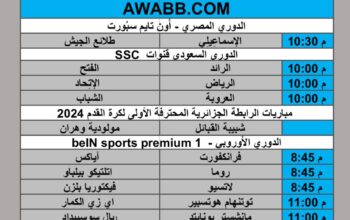 جدول مباريات كرة القدم يوم الجمعة 2025/3/14 م