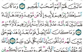 الورد اليومي سورة التوبة من الآية 112 إلى الآية 117″ التائبون العابدون الحامدون السائحون الراكعون الساجدون الامرون بالمعروف و الناهون عن المنكر و الحافظون لحدود الله وبشر المؤمنين”
