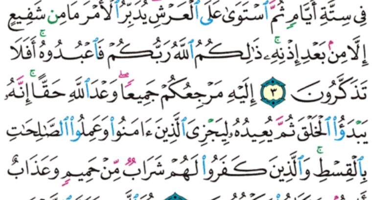 الورد اليومي سورة يونس من الاية 1 إلى الاية 6 “ا ل ر تلك ءايات الكتاب الحكيم”
