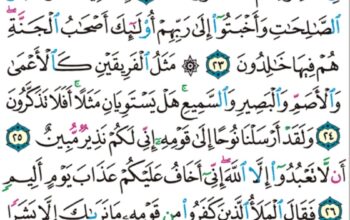 الورد اليومي سورة هود من الاية 20 إلى الاية 28 “أولئك لم يكونوا معجزين في الأرض و ما كان من دون الله من أولياء يضاعف لهم العذاب ما كانوا يستطيعون السمع و ما كانوا مبصرين”