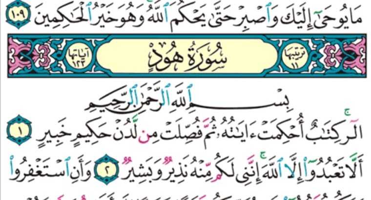 الورد اليومي سورة يونس من الاية 107 إلى الاية 109 “و إن يمسسك الله بضر فلا كاشف له إلا هو” الورد اليومي سورة هود من الاية 1 إلى الآية 5 ” ا ل ر كتاب احكمت اياته ثم فصلت من”