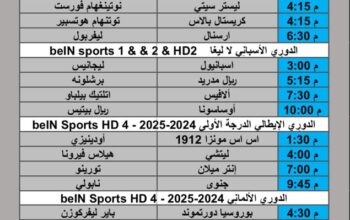 جدول مباريات كرة القدم يوم الأحد 2025/5/11 م