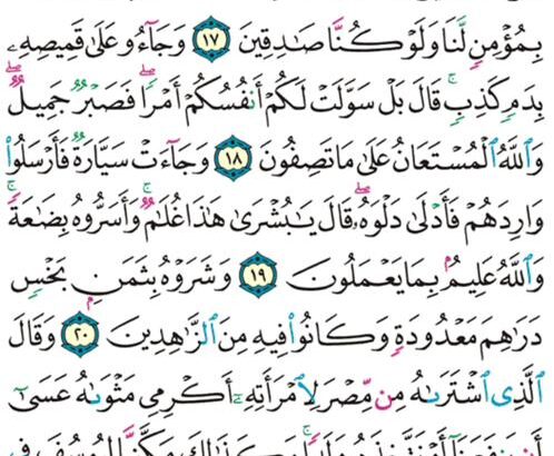 الورد اليومي سورة يوسف من الاية 5 إلى الاية 22 “”قال يا بني لا تقصص رءياك على اخوتك فيكيدوا لك كيدا إن الشيطان للإنسان عدو مبين”