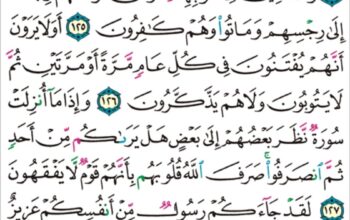 الورد اليومي سورة التوبة من الآية 123 إلى الآية 129″ يا أيها اللذين آمنوا اقتلوا اللذين يلونكم من الكفار و ليجدوا فيكم غلظةً و اعلموا أن الله مع المتقين”