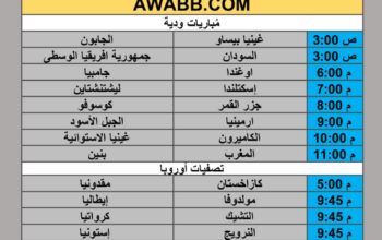 جدول مباريات كرة القدم يوم الإثنين 2025/6/9 م 13 ذي الحجة 1446 هجري