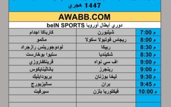 جدول مباريات كرة القدم يوم الأربعاء 2025/7/30 م 5 صفر 1447 هجري