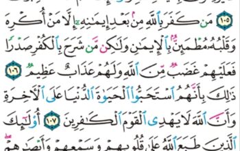 الورد اليومي سورة النحل من الاية 103 إلى الاية 110 “و لقد نعلم انهم يقولون إنما يعلمه بشر لسان الذي يلحدون إليه أعجمي و هذا لسان عربي مبين”
