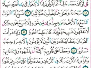 الورد اليومي سورة الإسراء من الاية 39 إلى الاية 49 “ذلك مما اوحى إليك ربك من الحكمة و لا تجعل مع الله إلهاً آخر فتلقى في جهنم ملوماً مدحوراً”