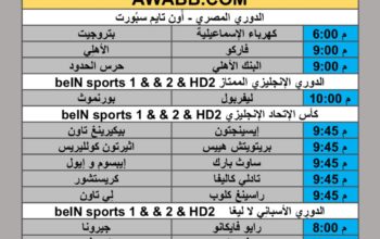 جدول مباريات كرة القدم يوم الجمعة 2025/8/15 م 21 صفر 1447 هجري