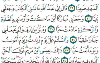 الورد اليومي سورة مريم من الاية 26 إلى الاية 38″ فكلي و اشربي و قري عيناً فإما ترين من البشر احداً فقولي إني نذرت للرحمن صوماً فلن أكلم اليوم إنسياً”