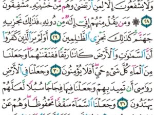 الورد اليومي سورة الأنبياء من الاية 25 إلى الاية 35″و ما ارسلنا من قبلك من رسول إلا نوحي إليه أنه لا إله إلا أنا فاعبدون”