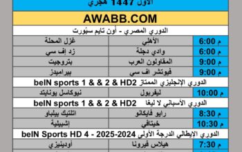 جدول مباريات كرة القدم يوم الإثنين 2025/8/25 م 1 ربيع الأول 1447 هجري