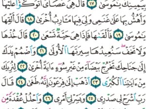 الورد اليومي سورة طه من الاية 13 إلى الاية 37″و أنا اخترتك فاستمع لما يوحى إنني أنا الله لا إله إلا أنا فاعبدني و اقم الصلاة لذكري”