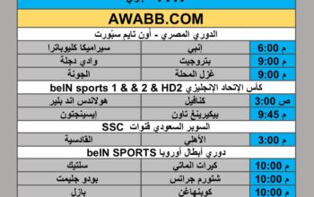 جدول مباريات كرة القدم يوم الأربعاء 2025/8/20 م 26 صفر 1447 هجري