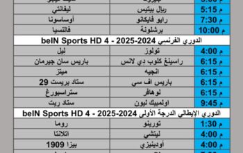 جدول مباريات كرة القدم يوم الأحد 2025/9/4 م 2 ربيع الثاني 1447 هجري
