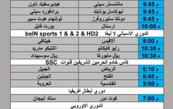 جدول مباريات كرة القدم يوم الأربعاء 2025/9/24 م 2 ربيع الثاني 1447 هجري