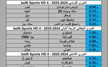 جدول مباريات كرة القدم يوم الأحد 2025/9/27 م 6 ربيع الثاني 1447 هجري