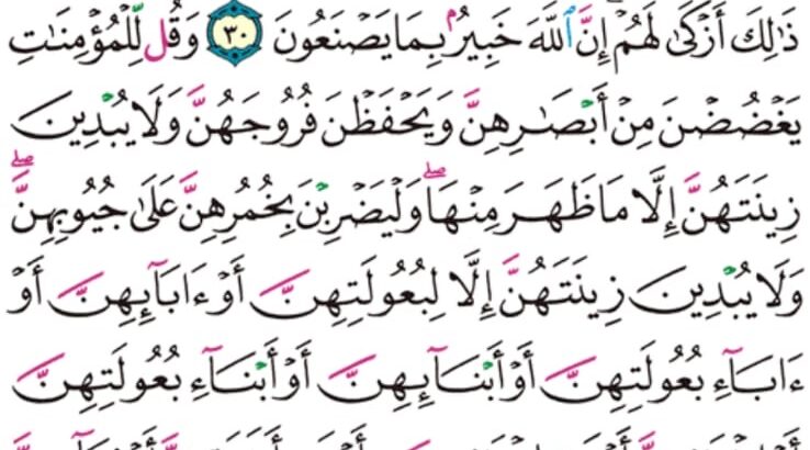 الورد اليومي سورة النور من الاية 28 إلى الاية 31 “فإن لم تجدوا فيها احد فلا تدخلوها حتى يؤذن لكم و إن قيل لكم ارجعوا فارجعوا هو ازكى لكم و الله بما تعملون عليم”