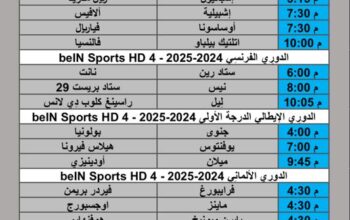 جدول مباريات كرة القدم يوم السبت 2025/9/20 م 8 ربيع الثاني 1447 هجري