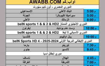 جدول مباريات كرة القدم يوم الإثنين 2025/9/29 م 7 ربيع الثاني 1447 هجري