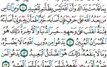 الورد اليومي سورة الحج من الاية 6 إلى الاية 15 “ذلك بأن الله هو الحق و أنه يحي الموتى و أنه على كل شيء قدير “