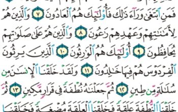 الورد اليومي سورة المؤمنون من الاية 1 إلى الاية 17 “قد أفلح المؤمنون اللذين هم في صلاتهم خاشعون و اللذين هم عن اللغو معرضون و اللذين هم للزكاة فاعلون”