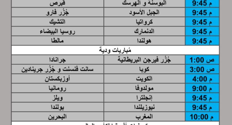 جدول مباريات كرة القدم يوم الخميس 2025/10/9 م 17 ربيع الثاني 1447 هجري