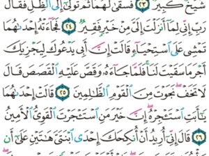 الورد اليومي سورة القصص من الاية 22 إلى الاية 28″و لما توجه تلقاء مدين قال عسى ربي أن يهديني سواء السبيل “