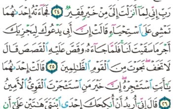 الورد اليومي سورة القصص من الاية 22 إلى الاية 28″و لما توجه تلقاء مدين قال عسى ربي أن يهديني سواء السبيل “