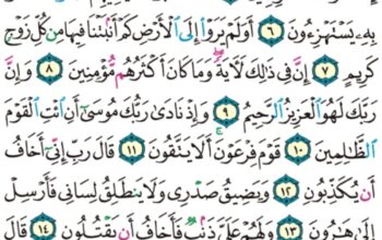 الورد اليومي سورة الشعراء من الاية 1 إلى الاية 19 “ط س م تلك ايات الكتاب المبين لعلك باخع نفسك الا يكونوا مؤمنين إن نشأ ننزل عليهم من السماء ءاية فظلت اعناقهم لها خاضعين”