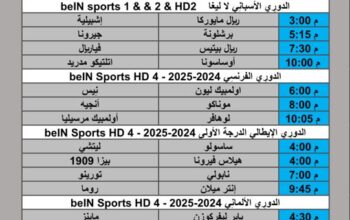 جدول مباريات كرة القدم يوم السبت 2025/10/18 م 27 ربيع الثاني 1447 هجري