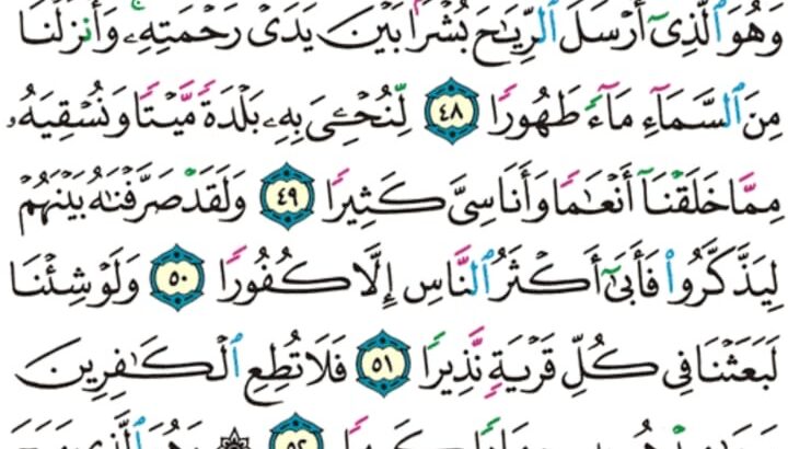 الورد اليومي سورة الفرقان من الاية 44 إلى الاية 55″أم تحسب أن أكثرهم يسمعون أو يعقلون إن هم إلا كالأنعام بل هم أضل سبيل”