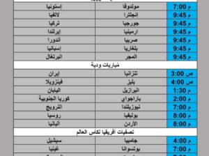 جدول مباريات كرة القدم يوم الثلاثاء 2025/10/14 م 22 ربيع الثاني 1447 هجري