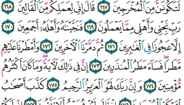الورد اليومي سورة الشعراء من الاية 160 إلى الاية 183 “كذبت قوم لوط المرسلين إذ قال لهم أخوهم لوط ألا تتقون”