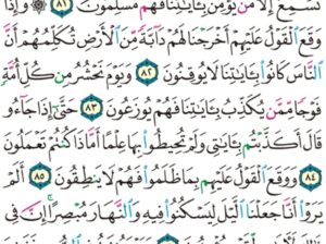 الورد اليومي سورة النمل من الاية 77 إلى الاية 88 “و إنه لهدىً و رحمةً للمؤمنين إن ربك يقضي بينهم بحكمه و هو العزيز العليم”