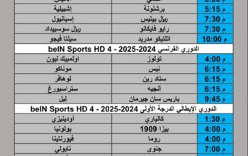 جدول مباريات كرة القدم يوم الأحد 2025/10/5 م 13 ربيع الثاني 1447 هجري