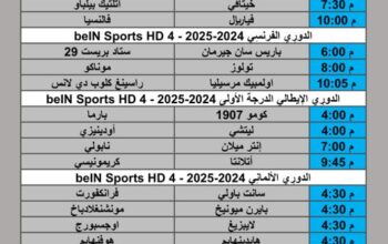 جدول مباريات كرة القدم يوم السبت 2025/10/25 م 4 جمادي الأول 1447 هجري