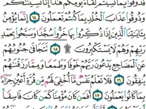 الورد اليومي سورة السجدة من الاية 12 إلى الاية 20 “و لو ترى إذ المجرمون ناكسوا رؤوسهم عند ربهم ربنا أبصرنا و سمعنا فارجعنا نعمل صالحاً إنا موقنون”