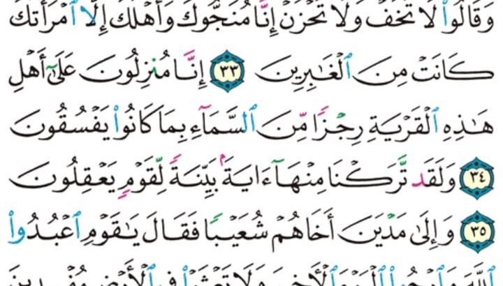 الورد اليومي سورة العنكبوت من الاية 31 إلى الاية 38 “و لما جاءت رسلنا إبراهيم بالبشرى قالوا إن مهلكوا أهل هذه القرية إن أهلها كانوا ظالمين”