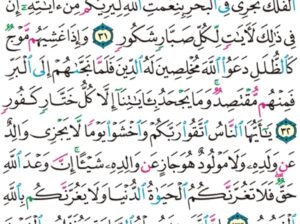 الورد اليومي سورة لقمان من الاية 29 إلى الاية 34 “ألم تر أن الله يولج الليل في النهار و يولج النهار في الليل و سخر الشمس و القمر كل يجري إلى أجل مسمّى و أن الله بما تعملون خبير”
